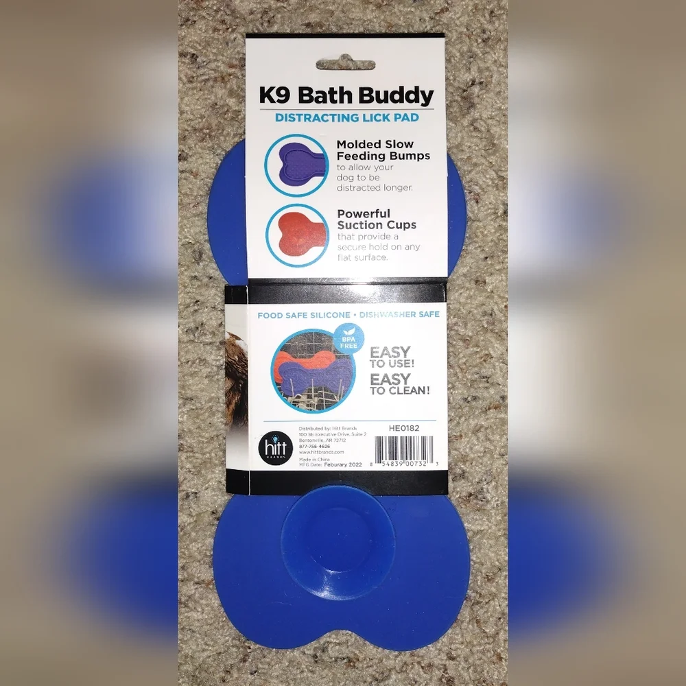 NWT Blue K9 Bath Buddy Distracting Lick Pad 10